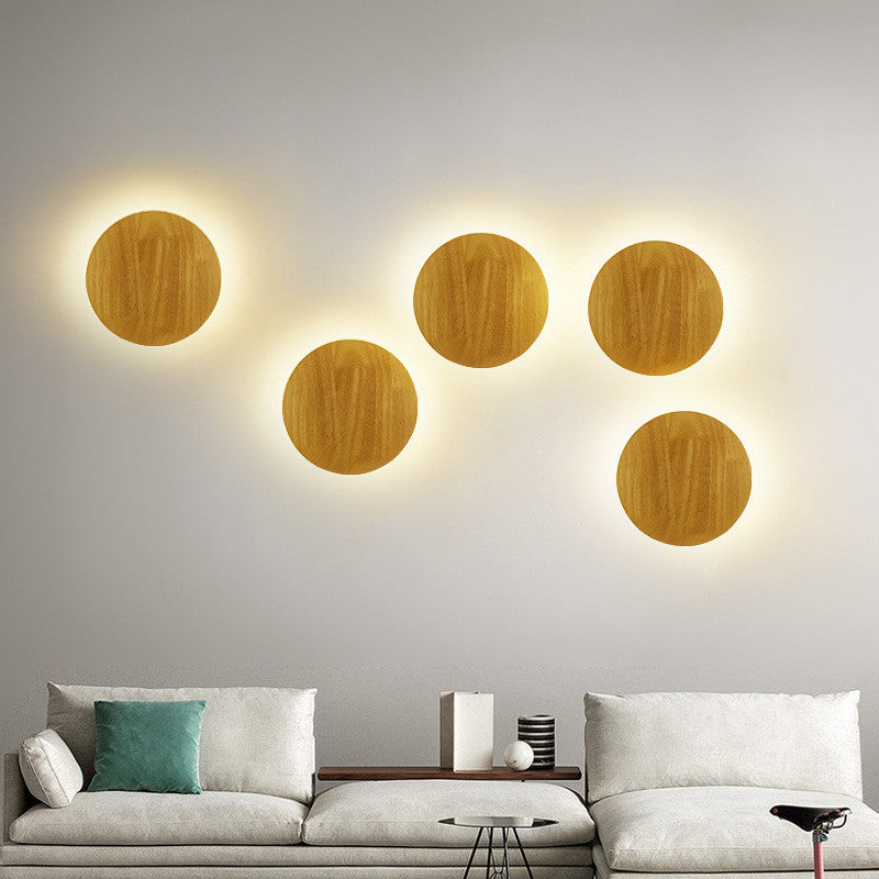 Modern Wooden Log Wall Lamp for Soft Ambient Lighting