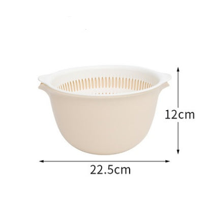 Friendly Double Sink Basket for Washing Fruits and Daily Dishes
