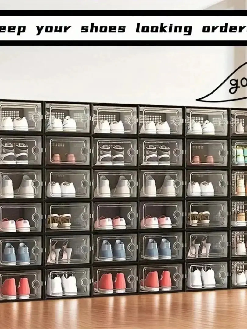 Premium Foldable Transparent Shoe Storage Box (6/12 Pack)
