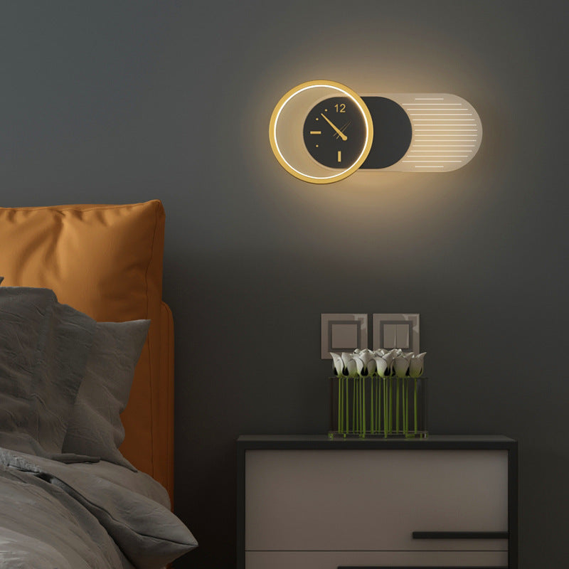 Nordic Wall Clock Lamp for Soft, Minimal Living Room Lighting