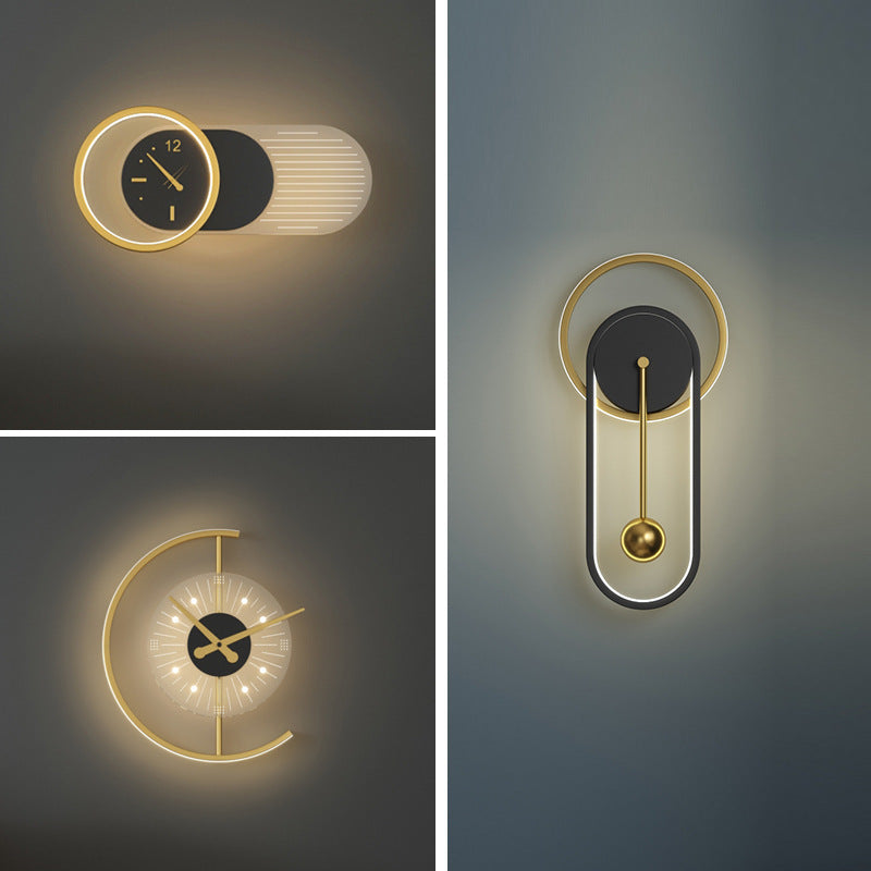 Nordic Wall Clock Lamp for Soft, Minimal Living Room Lighting